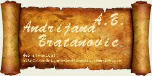 Andrijana Bratanović vizit kartica